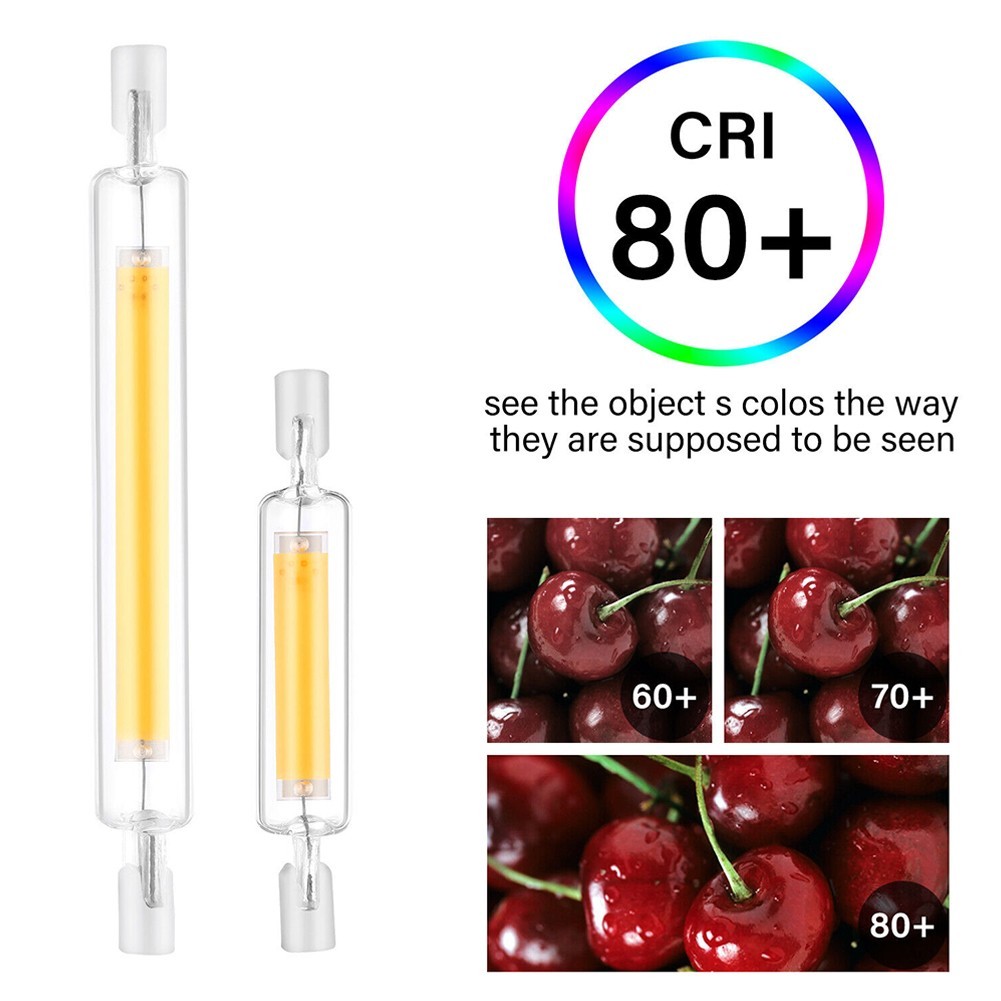 [ราคาต่ํา]หลอดไฟฮาโลเจน LED R7S 10W 78mm 20W 118mm หลอดแก้ว COB เปลี่ยนหรี่แสงได้