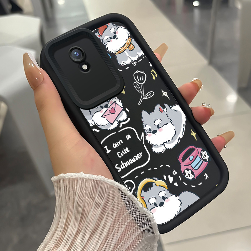 เคสสำหรับ VIVO Y02 Y02A Y02s Y02T เคสโทรศัพท์สุนัขแมวสามสีซิลิโคนกันกระแทก