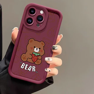 เคสสำหรับ OPPO A57 2022 A77 A2022 A57s A57e A77s เคสโทรศัพท์กระต่ายหมีสามสีซิลิโคนกันกระแทก