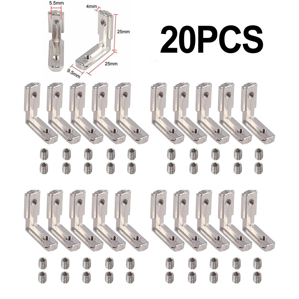 [YS]20X T Slot Aluminium Profile L-Shape Brackets 90° ขั้วต่อด้านใน 2020