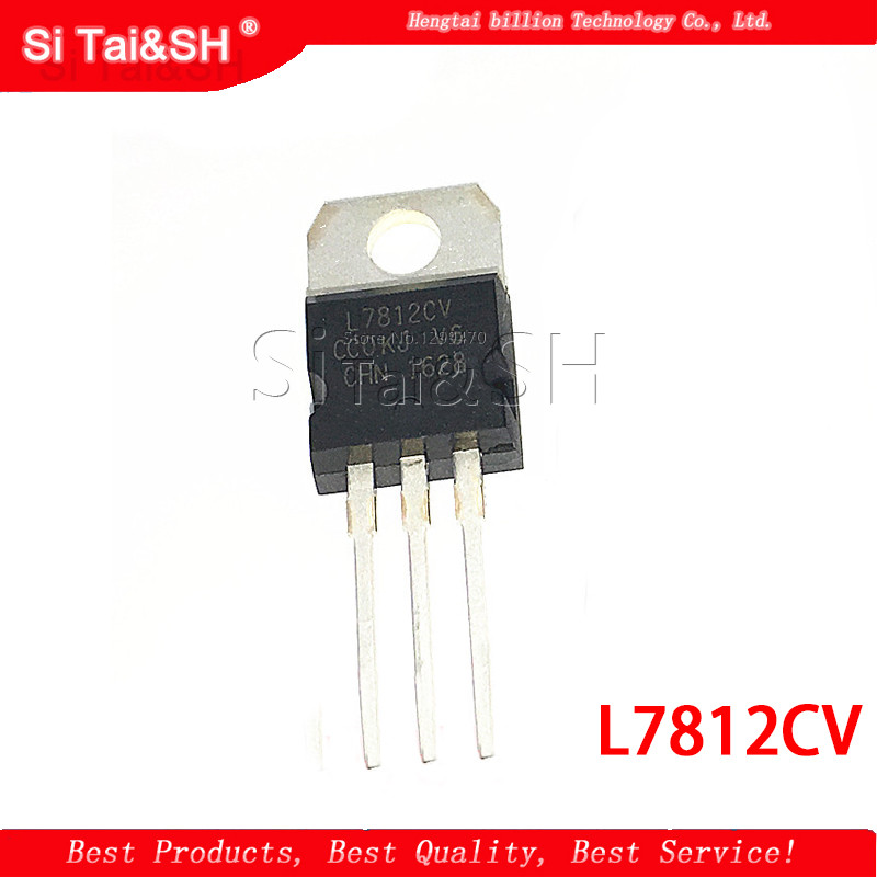 10PCS L7812CV ถึง 220 L7812 LM7812 7812 เครื่องปรับแรงดันไฟฟ้าบวก IC