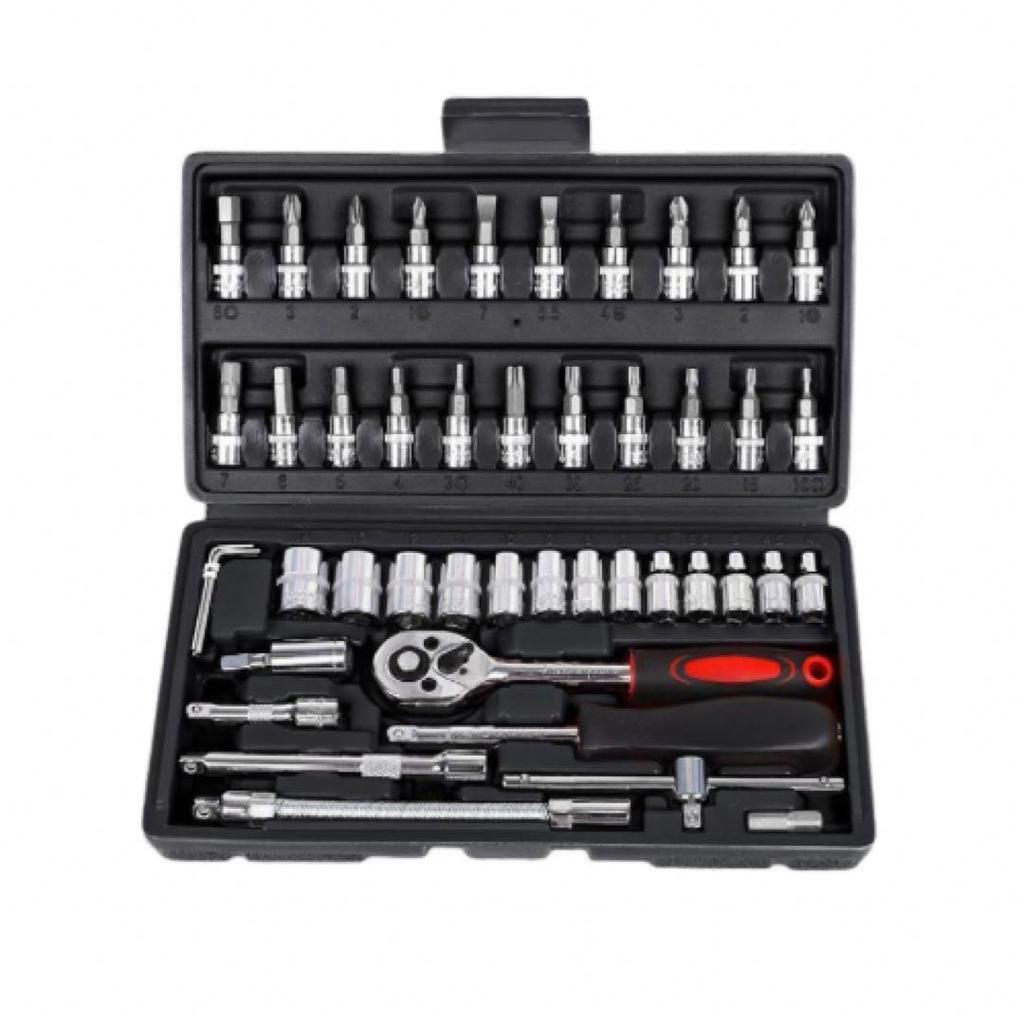 【Direct from Japan】ชุดประแจบล็อก 46 ชิ้น พร้อมประแจขันฟรี สำหรับงาน DIY บำรุงรักษา และซ่อมแซม【Japan 