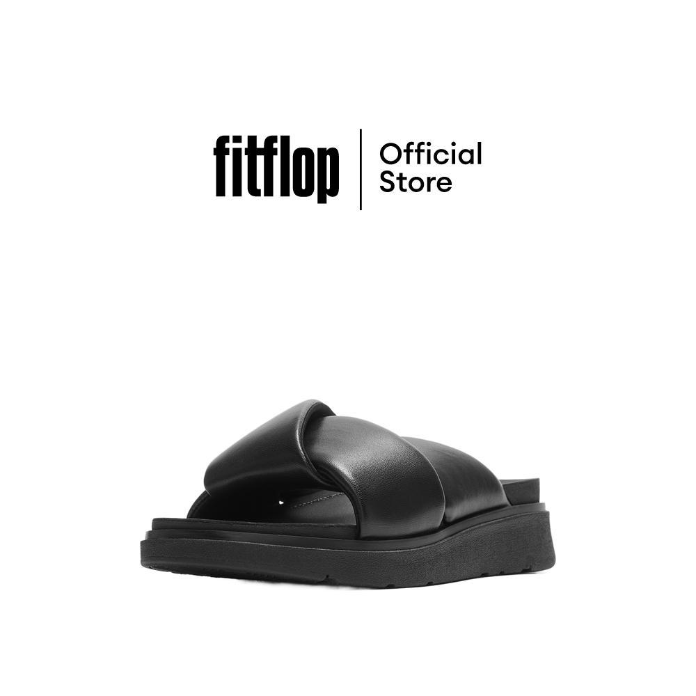 FITFLOP GEN-FF FOLDED-LEATHER SLIDES รองเท้าแตะผู้หญิง รุ่น A2Z-090 สี BLACK