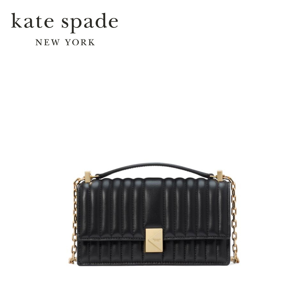 Kate Spade New York กระเป๋าสะพายข้างรุ่น Deco Quilted Mini Flap Chain Crossbody KI763 001 สี Black