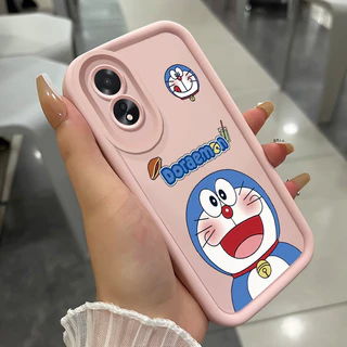 เคสสำหรับ OPPO A18 A38 A2x เคสโทรศัพท์แมวสามสีซิลิโคนกันกระแทก