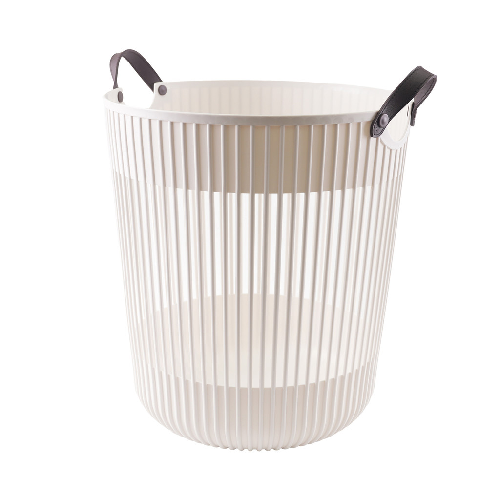 ตะกร้าผ้าพลาสติกทรงกลม พร้อมหูหิ้ว YIMAI KASSA HOME รุ่น YM-6769 ขนาด 46 x 46 x 56 ซม. สีขาว