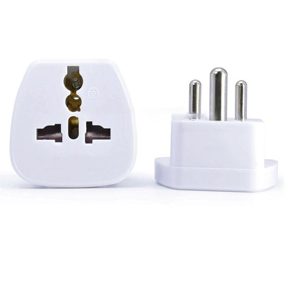 [ราคาต่ํา]3 Pin Prong UK to India Travel Adapters S-Africa Travel Adaptor 2/10PCS