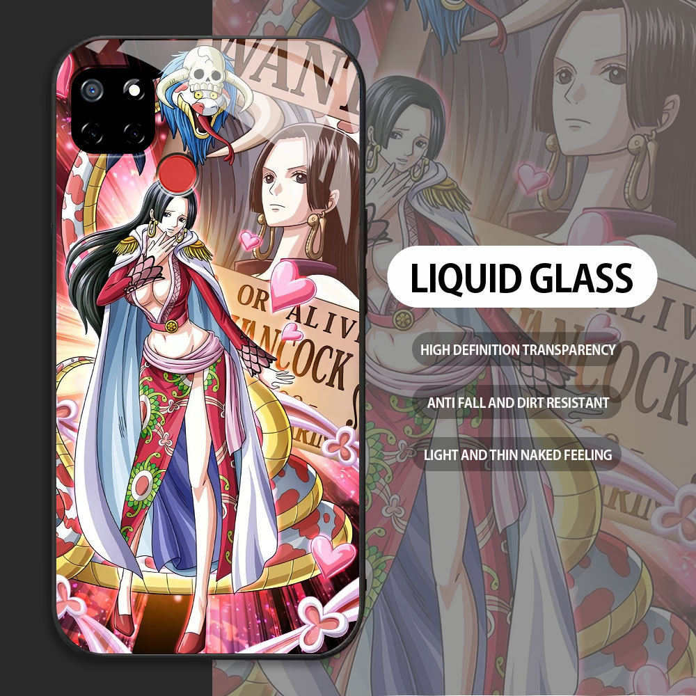 Realme Q Q5I V5 V13 Q3I Q3 5G V23 K9X C17 C12 C25 C25S C35  เคสกระจก โบอา แฮนค็อก ขอบนุ่ม + สายคล้อง