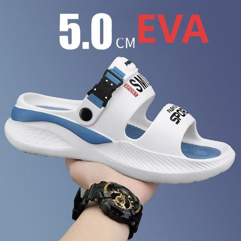 Light Land เกาหลีนิยมผู้ชายรองเท้าแตะสองสีออกแบบนุ่มสบายลื่นและสวมใส่วัสดุ EVA ส