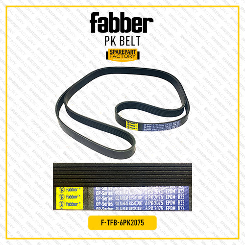 Fanbelt Fanbelt สายพาน V ไดชาร์จ/AC สายพานพัดลม Honda CRV 2.0 Gen 3/4/5/Accord 2.0 6PK2075 FABER
