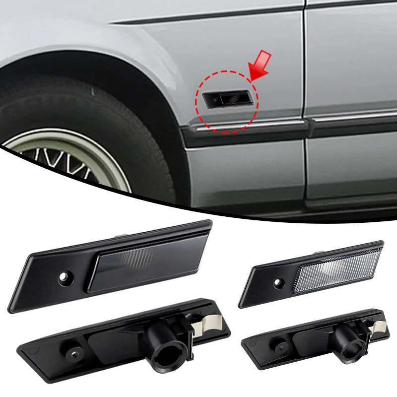 2PCS เฉพาะเปลือกหอยสําหรับ BMW E32 E34 E36 1990-1996 M3 3 5 7 Series ไฟเลี้ยวด้านข้าง Marker Fender โคมไฟตัวบ่งชี้ Blinker ครอบคลุม