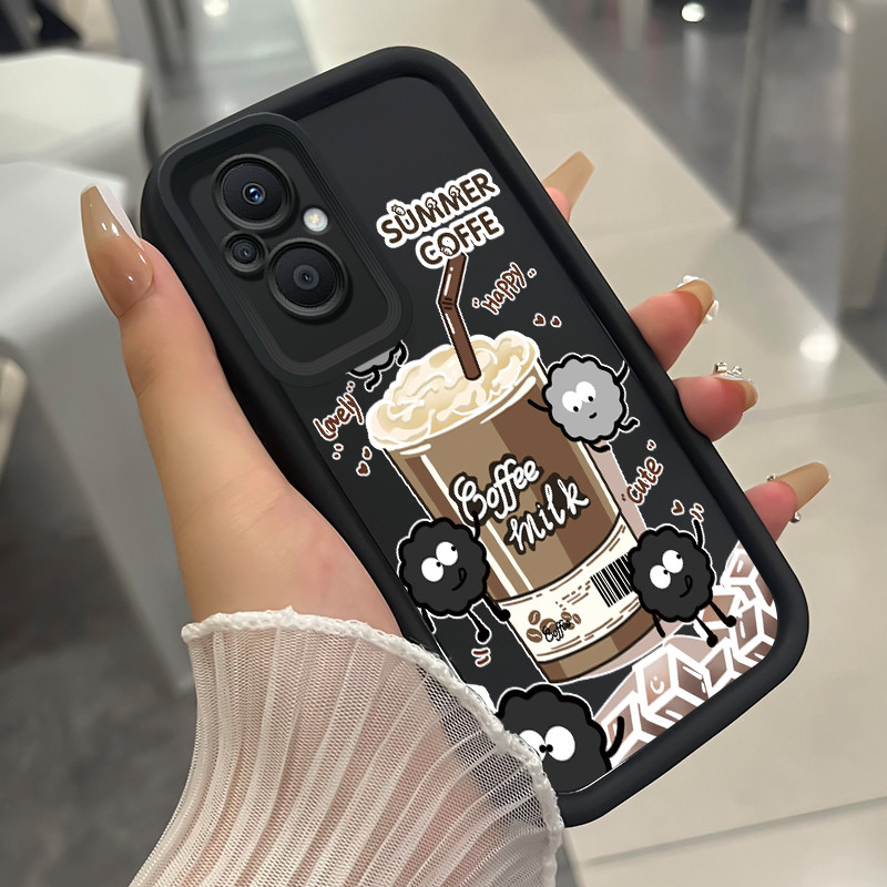 เคสสำหรับ OPPO Reno 7Z 5G 8Z 5G 7 Lite 5G 8 Lite 5G เคสโทรศัพท์กาแฟหน้าร้อนสามสีซิลิโคนกันกระแทก