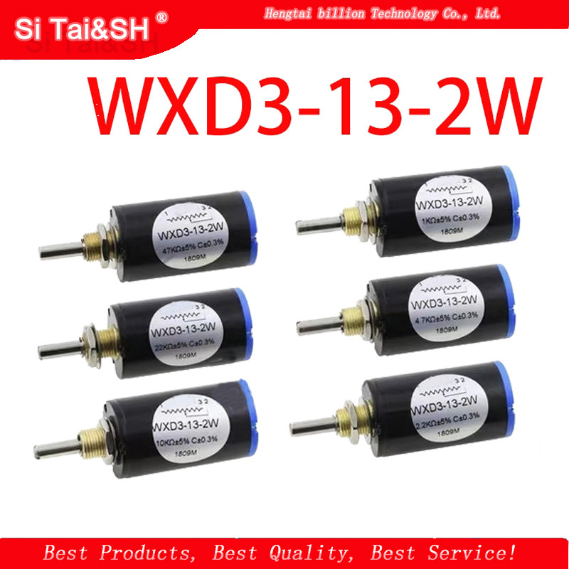 2PCS WXD3 13 2W 10K โอห์ม WXD3 13 2W Rotary side Rotary Multiturn Wirewound Potentiometer