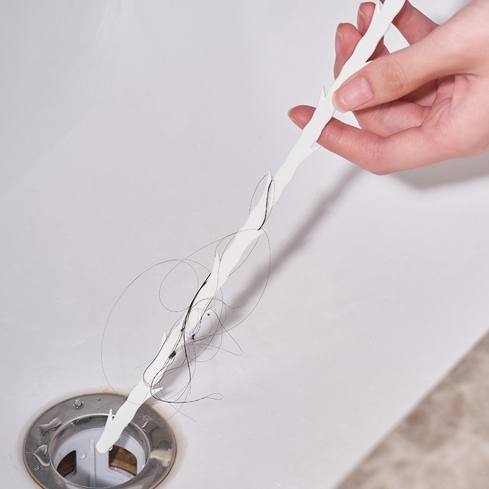 [as] Drain Snake Hair Remover Tool น้ํายาทําความสะอาดท่อแบบยืดหยุ่นสําหรับอ่างล้างจาน