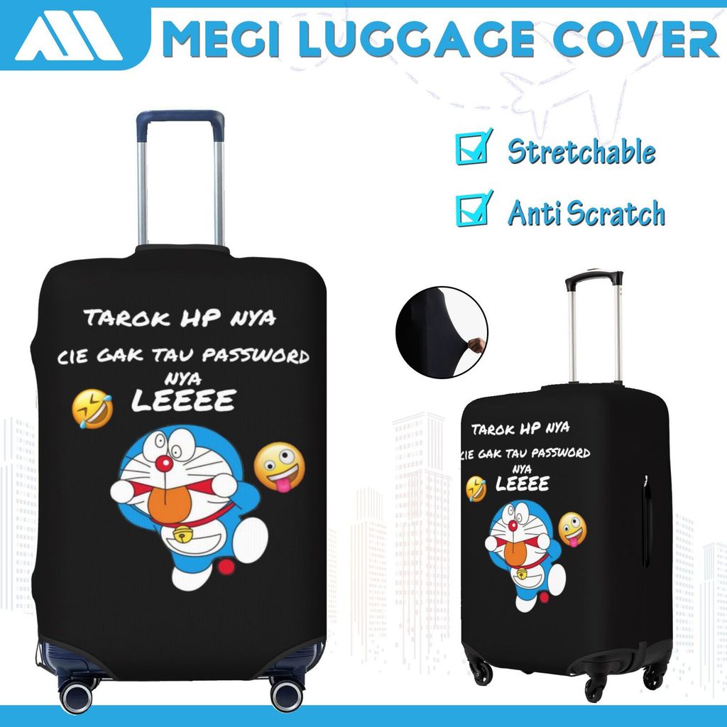 ผ้าคลุมกระเป๋าเดินทาง ผ้าสแปนเด็กซ์ แบบยืดหยุ่น ยืดหยุ่น Doraemon Travel Luggage Cover 18-32 นิ้ว QL