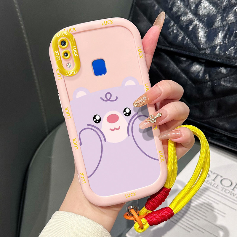 HPเคสโทรศัพท์สําหรับVIVO Y91 Y91i Y93 Y95 Y91C Y1S Y90 กรณีหมีน่ารักรูปแบบซิลิโคนสร้างสรรค์เคสโทรศัพ