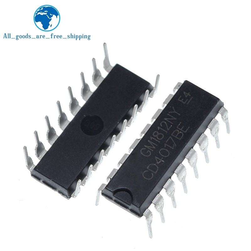 10PCS CD4017 CD4017B CD4017BE 4017 DECADE COUNTER DIVIDER IC