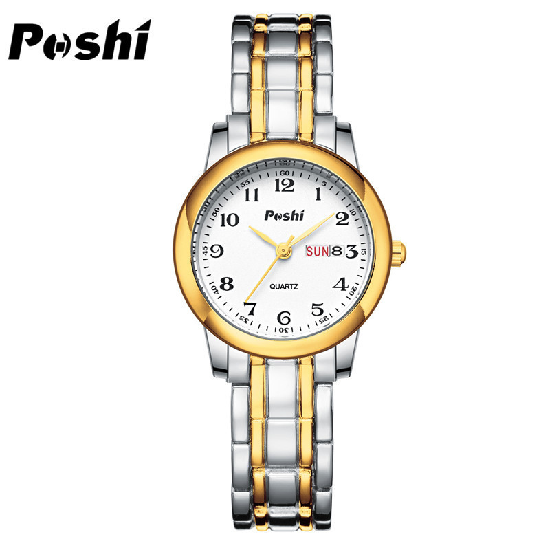 POSHI Mens Waterproof Luminous Business Watches Date Mens Wrist Watch Stainless Steel