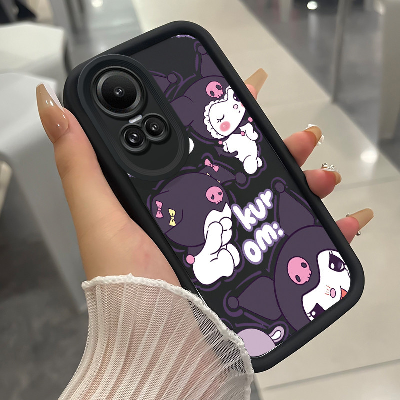 เคสสำหรับ OPPO Reno 10 5G Reno 10 Pro 5G Reno 10 Pro Plus เคสโทรศัพท์กระต่ายสามสีซิลิโคนกันกระแทก