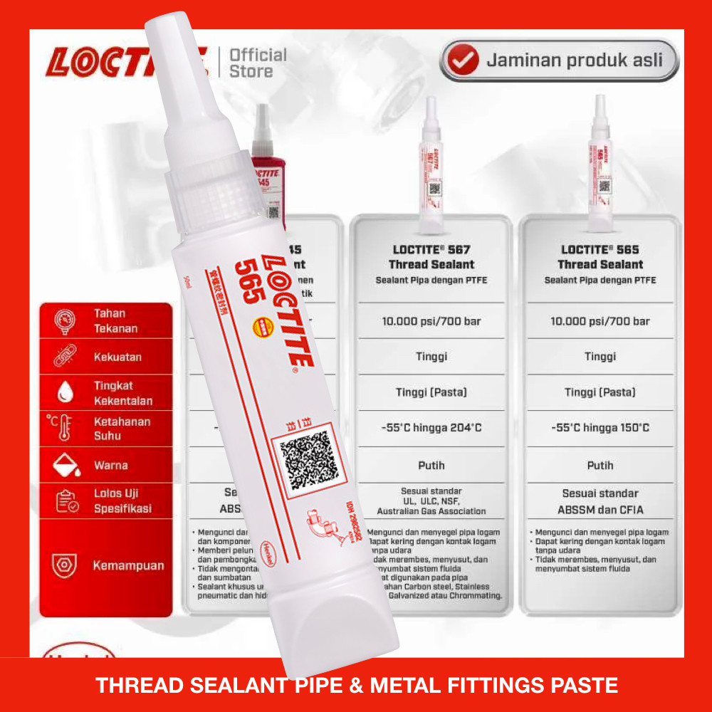Loc ASIA MARKET 565 50ml ป้องกันการรั่วซึมที่หลุดช็อตสั่น PIPE SEALANT THREAD ข้อต่อโลหะ
