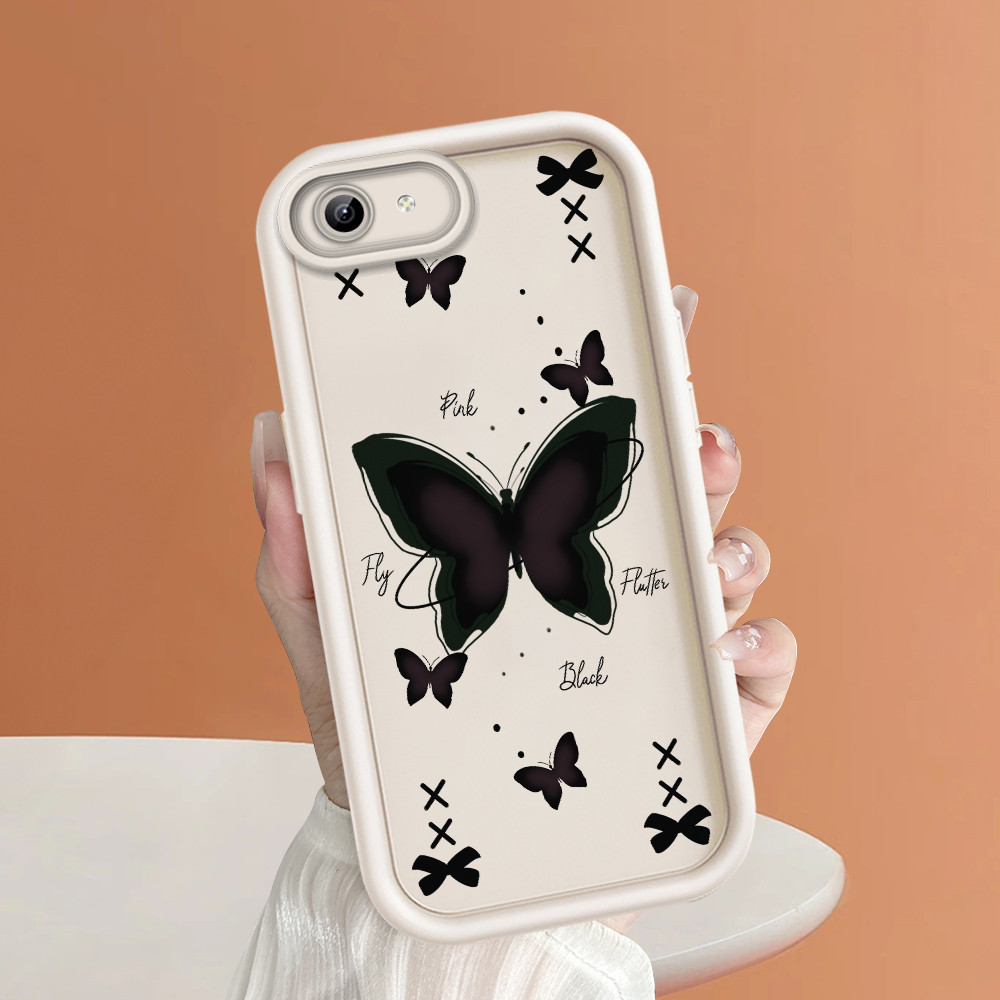 ปลอก Hp Untuk VIVO Y81 Y81i เคส Kesing ปกป้องโทรศัพท์ TY DLJ C8-2558 ผีเสื้อสีดํา