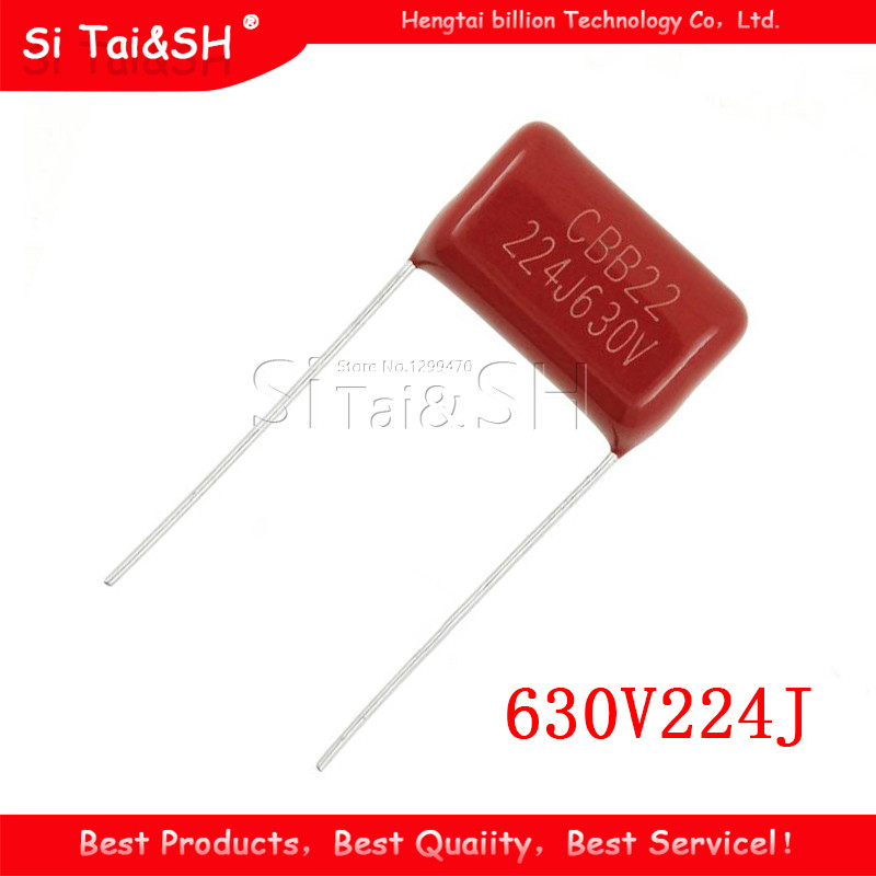 10PCS 630V224J 0.22UF Pitch 15 มม.224 630V 220nf CBB ตัวเก็บประจุฟิล์มโพรพิลีน