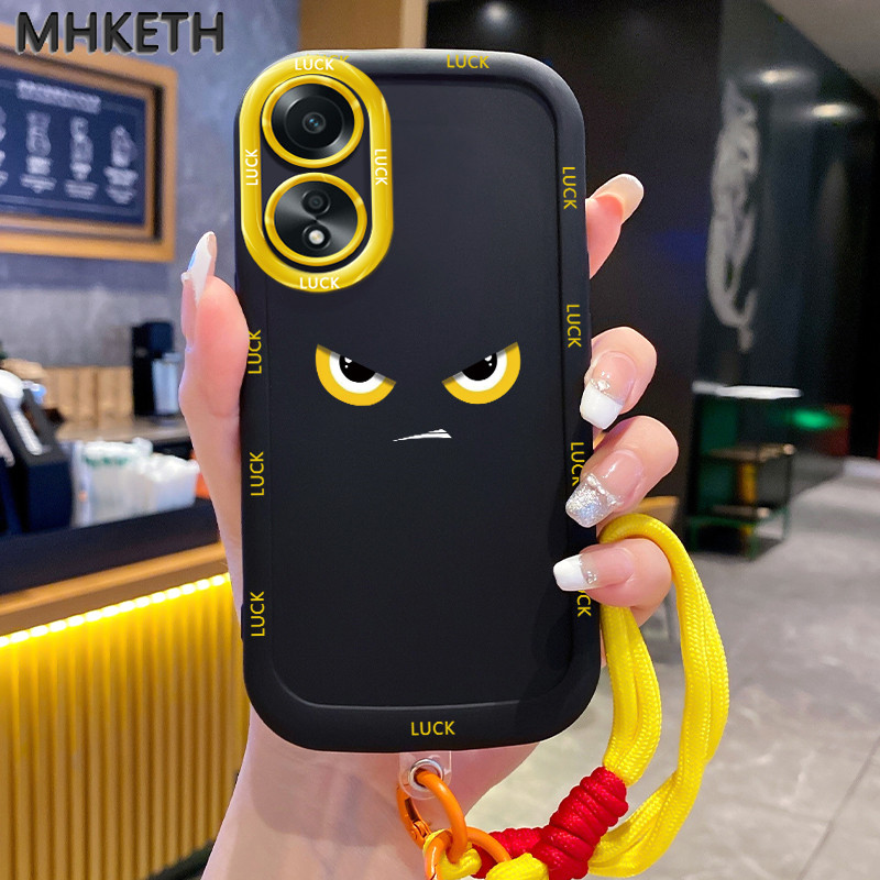 MHKETH เคสสำหรับ OPPO A58 4G A58 5G A58X 5G A78 5G A1X 5G A2X 5G เคสโทรศัพท์ซิลิโคนกันกระแทกเชือกแขวนส่วนบุคคล