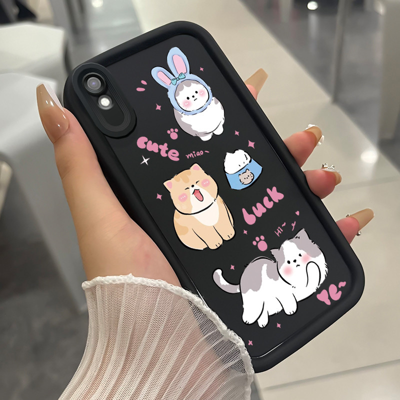 เคสสำหรับ Xiaomi Redmi 9i 9a 9t 9 Power เคสโทรศัพท์แมวสามสีซิลิโคนกันกระแทก