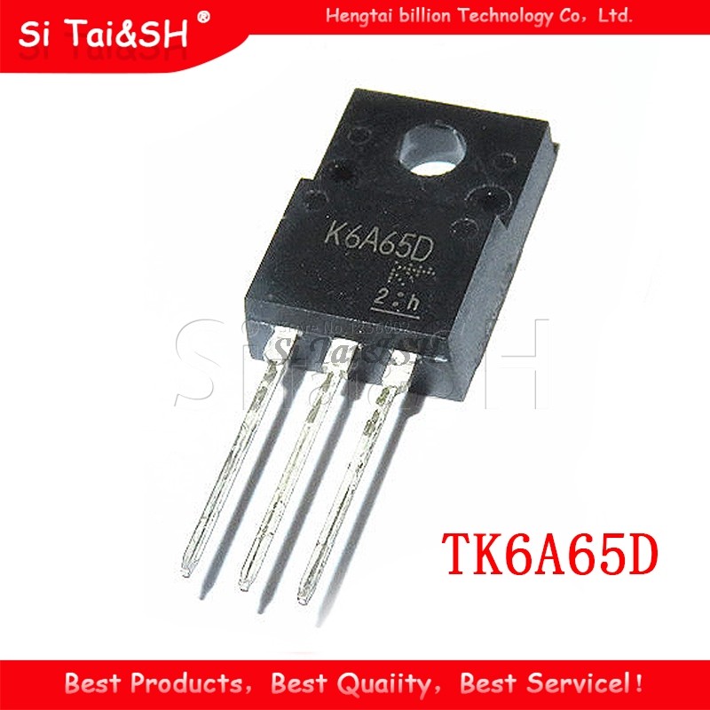 10pcs TK6A65D TO 220F K6A65D TO 220 TK6A65 TO220F MOSFET N Ch FET 650V 4.0s IDSS 10 uA .95 โอห์ม