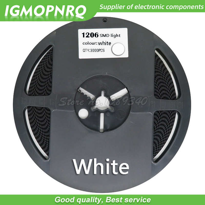 1reel 3000PCS 1206 SMD LED ไดโอดสีขาว LED IGMOPNRQ