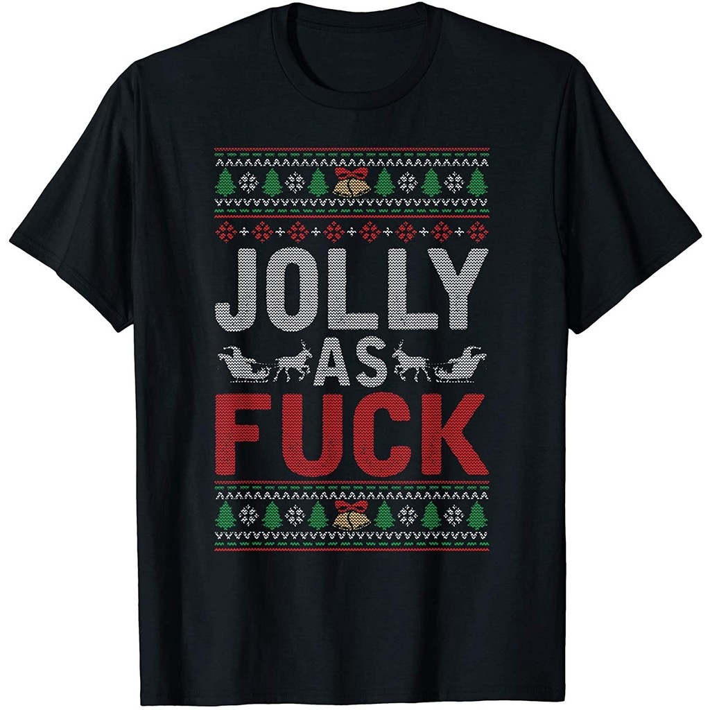 แฟชั่นใหม่ Jolly As Fuch Ugly Christmas Funny Family Xmas Tee