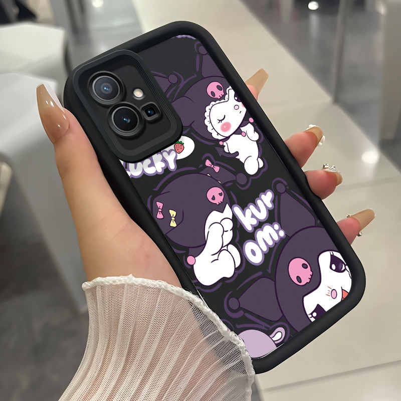 เคสสำหรับ VIVO Y75 Y55 5G Y55s Y33s Y33e Y30 5G Y52T T1 5G เคสโทรศัพท์กระต่ายสามสีซิลิโคนกันกระแทก