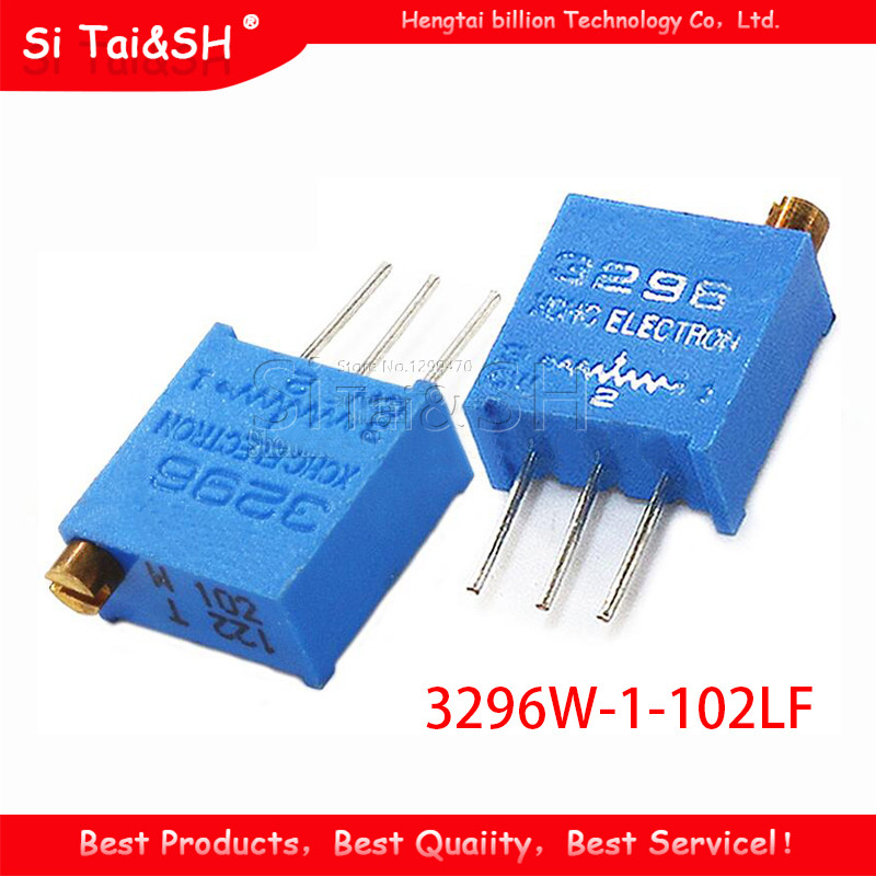 10pcs 3296W 1 102LF 3296W 1K โอห์ม 102 3296W 1 102 3296W 102 W102 Trimpot Potentiometer Trimmer