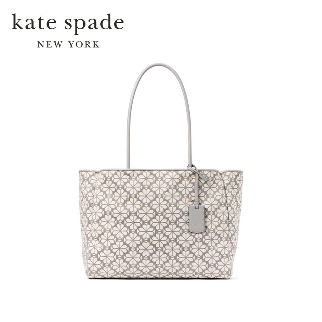 Kate Spade New York กระเป๋าโท้ทรุ่น Spade Flower Jacquard Large Everything Tote KK609 020 สี Grey Multi