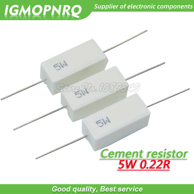 10 ชิ้น 5W 0.22 โอห์มซีเมนต์ความต้านทาน 0.22R 0.22ohm IGMOPNRQ