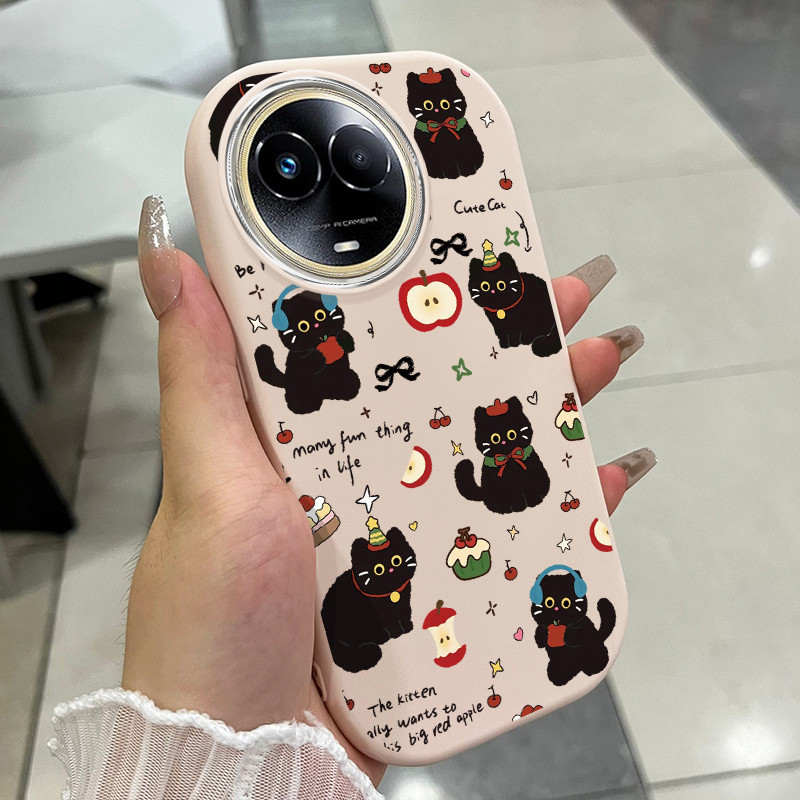 เคสสำหรับ Realme 11 5G 11X 5G C67 5G Narzo 60X 5G เคสโทรศัพท์แมวกันกระแทกกลมและอ้วน