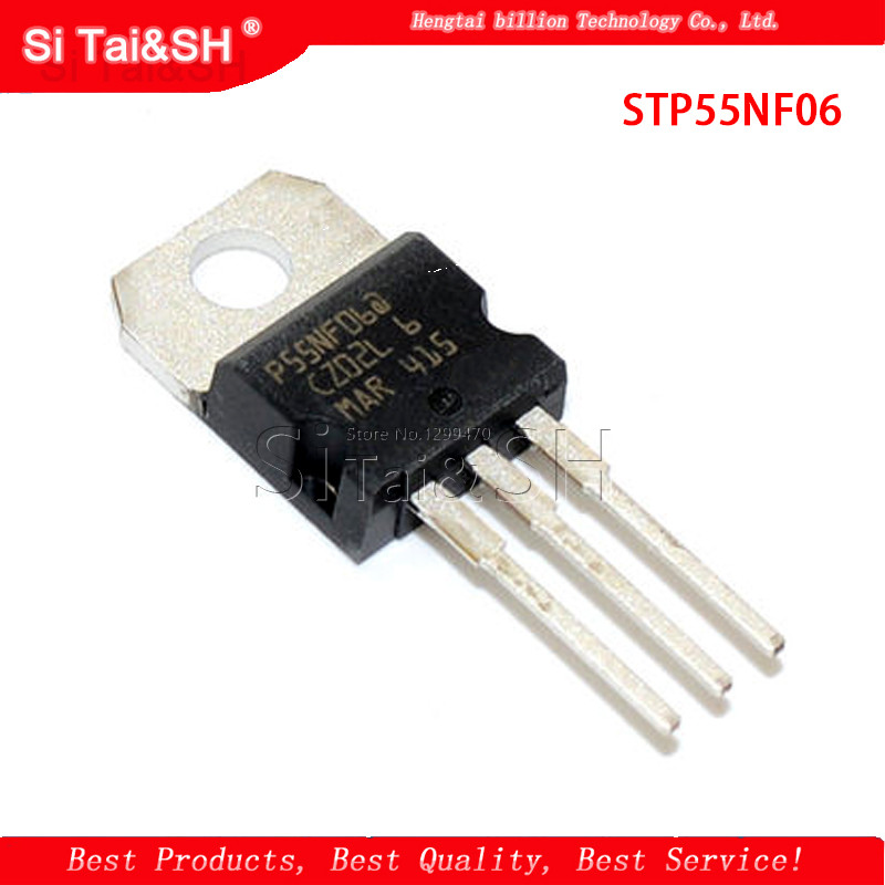 10PCS STP55NF06 ถึง 220 P55NF06 TO220 55NF06 ทรานซิสเตอร์ MOS FET ใหม่