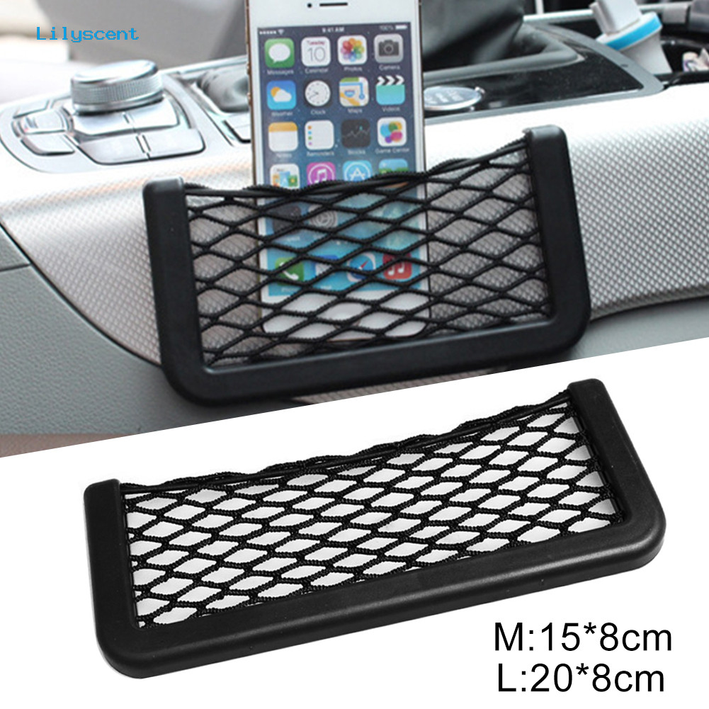 LLYS_Multifunction Easy Mount Mesh Net Car Storage Bag Holder for Phone Cash Card