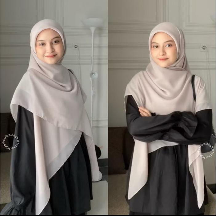 3P9U9- Fariva - Polycotton 140 Cm Premium Grade A Syari Jumbo Plain Hijab Square Wide Size Veil