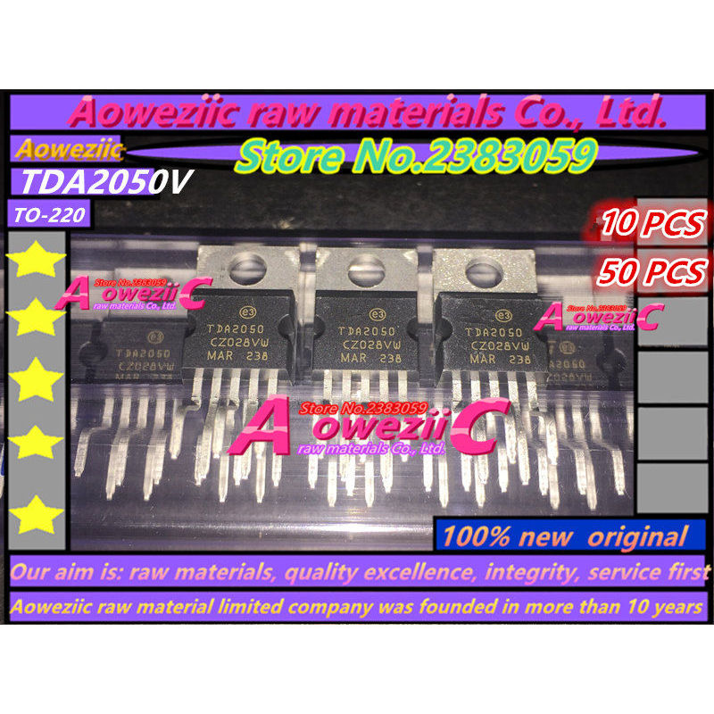 Aoweziic จัดส่งฟรี 100% TDA2050V TDA2050 TO-220 เครื่องขยายเสียงช่องเดียว