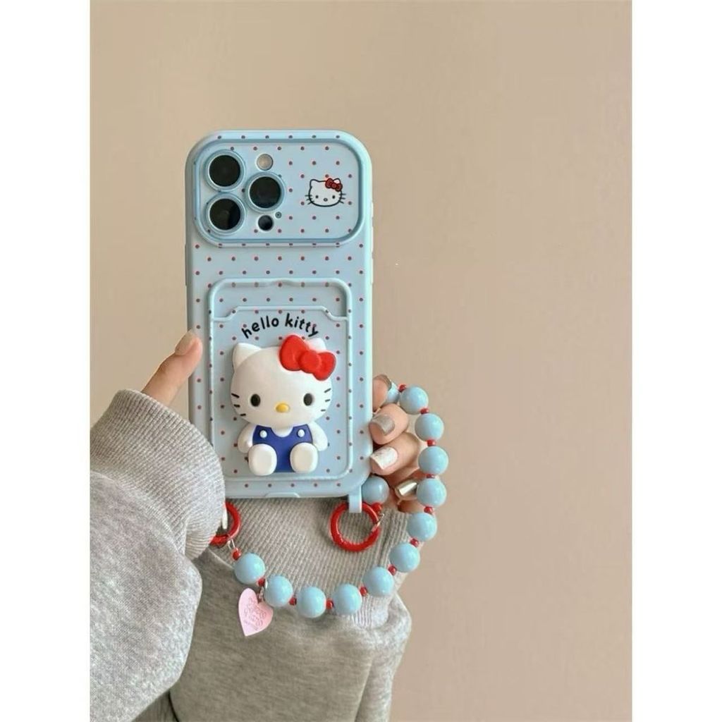 น่ารักผู้ถือบัตร Halo Kitty กรณี Xiaomi 14T Pro 15 C85 Poco C71 X7 Pro 5G C75 F7 X5 Pro 5G M3 Pro 5G