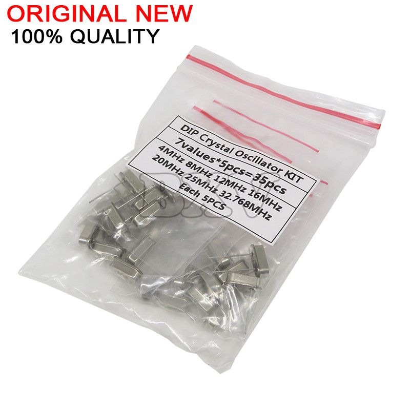 CR-7Values*5PCS = 35PCS 32.768Khz 6Mhz 8Mhz 11.0592Mhz 12Mhz 16Mhz 20Mhz Crystal Oscilator HC 49S Ki