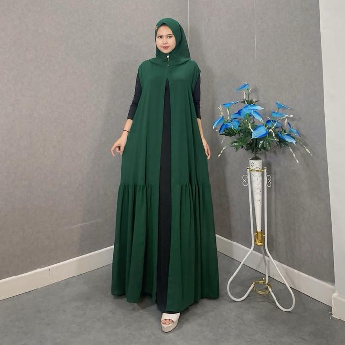 LOKAL 3P9U9- Lovita Zipper Hijab แบรนด์ท้องถิ่น / เสื้อกั๊ก Lovita / เสื้อกั๊กฮิญาบ / ฮิญาบด้านนอก /