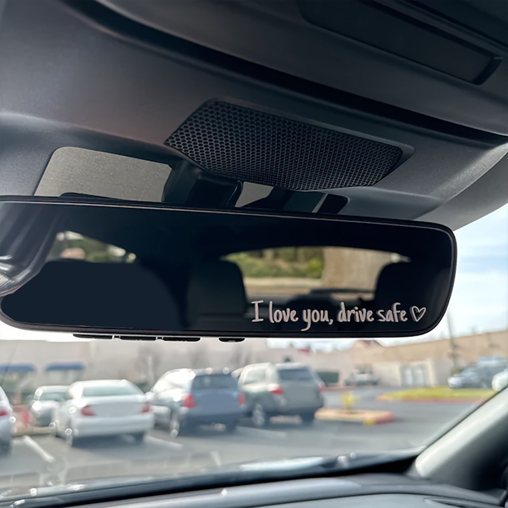 สต็อกพร้อมI Love You Drive Safe Car Mirror Stickers Affectionate Reminder Heartfelt