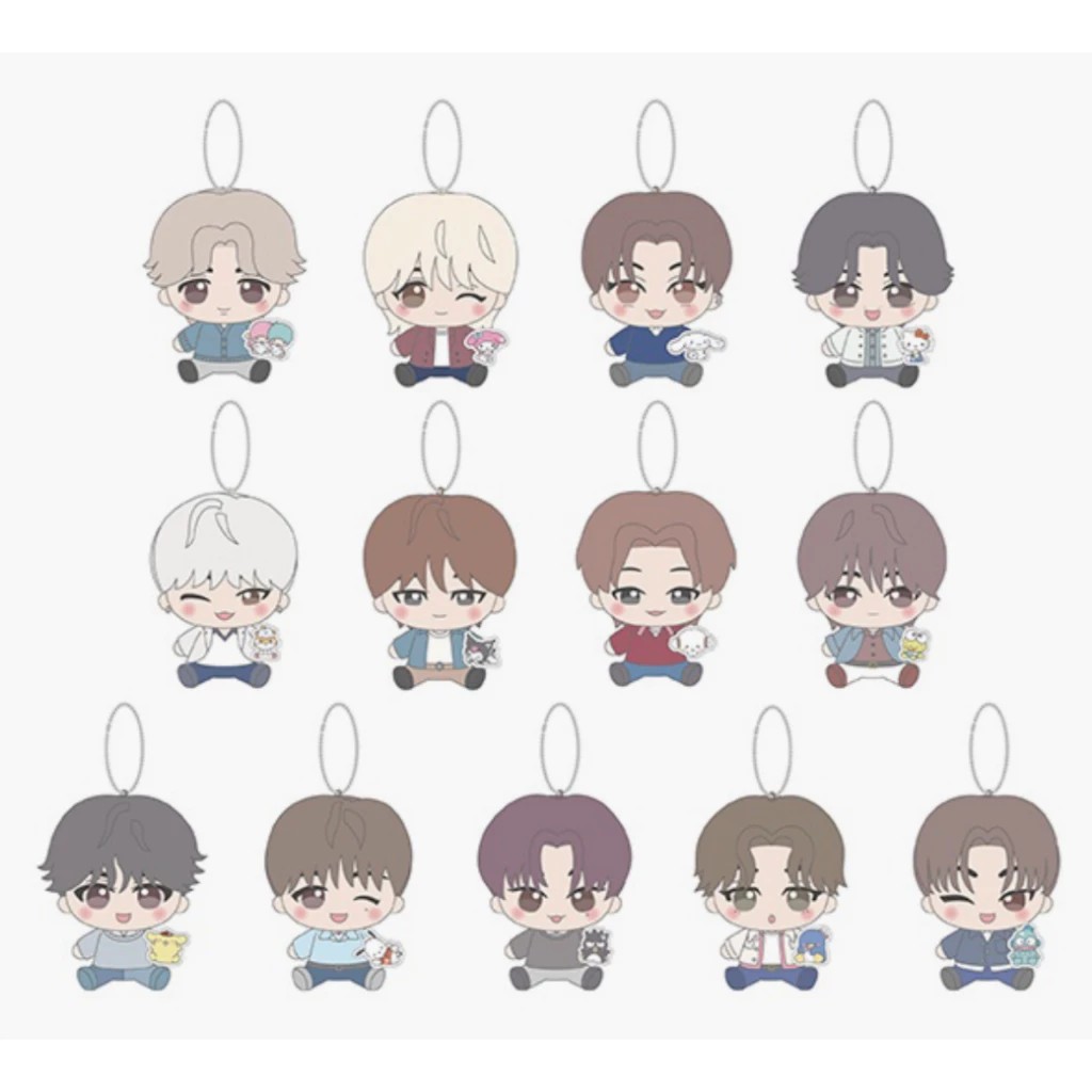 SEVENTEEN x SANRIO CHARACTERS Mascot Keychain Official / S.COUPS JEONGHAN JOSHUA JUN HOSHI WONWOO WO
