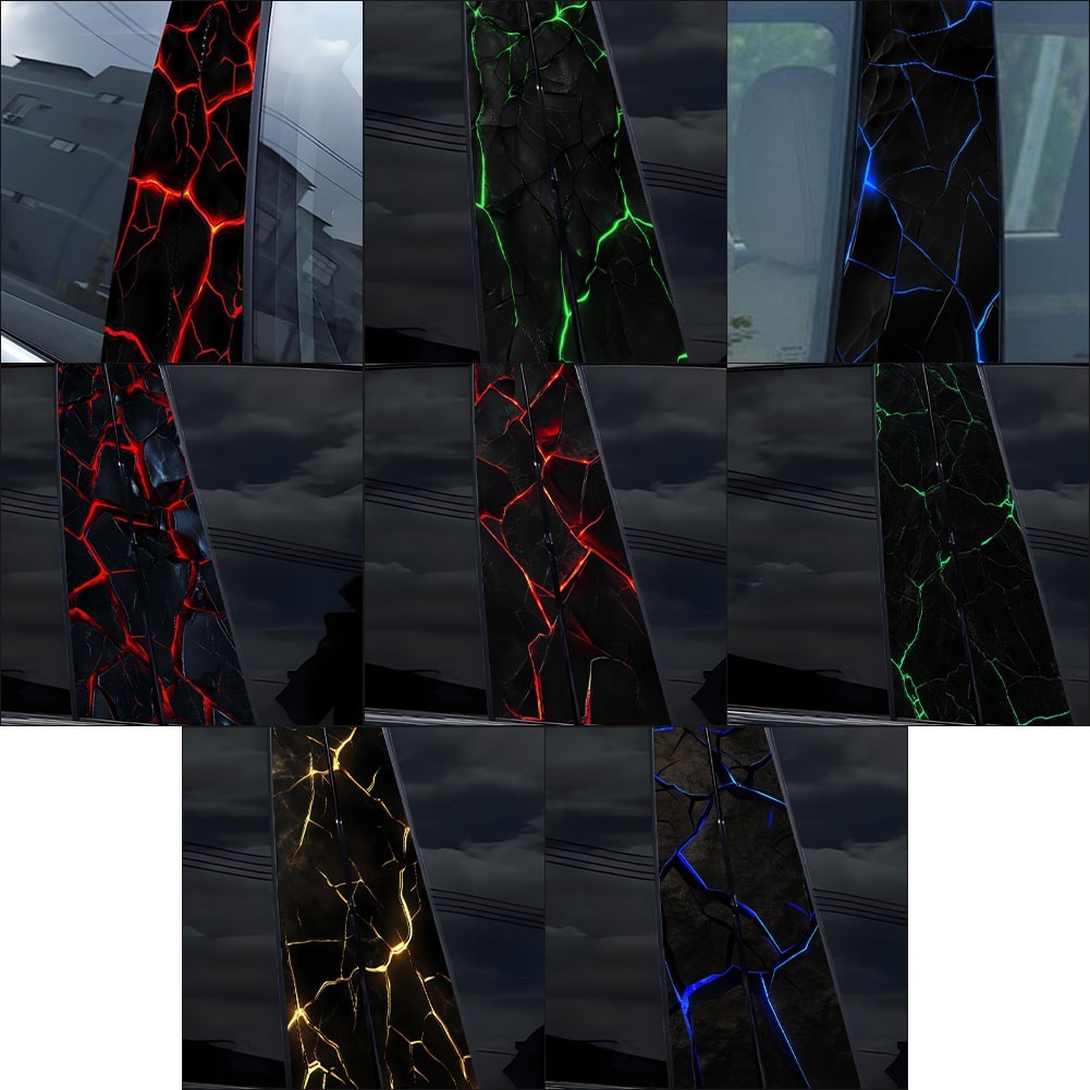 [BIG SALE] เทคโนโลยีสามมิติ 3D Crack Car B-Pillar tรูปลอกกันน้ํา Diy ประตูรถ