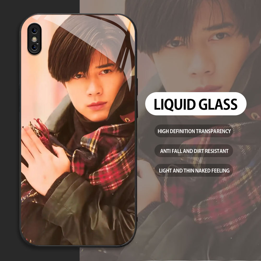 กระจกนิรภัยสําหรับ Apple iPhone X XR XS MAX โทรศัพท์มือถือกรณี Aaron Kwok รูปแบบที่กําหนดเอง HP กรณี