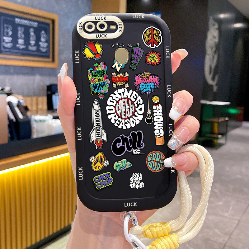 เคสสำหรับ OPPO A7 A5s A12 A12s A11K เคสโทรศัพท์จรวดซิลิโคนสายคล้องกันกระแทก