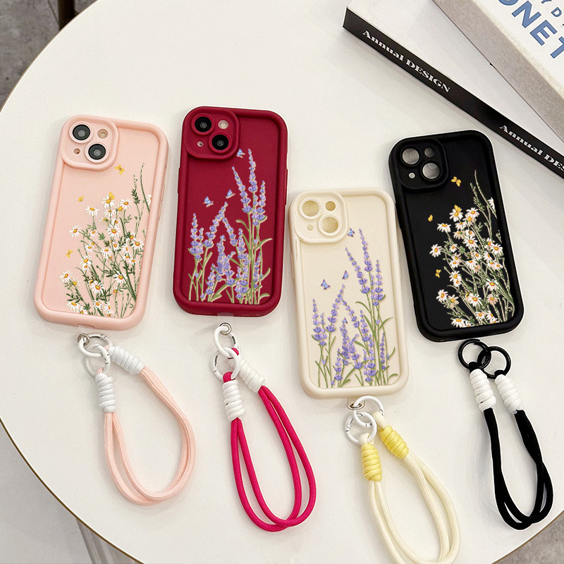 เคสสำหรับ OPPO Reno 10 5G Reno 10 Pro 5G Reno 10 Pro Plus เคสโทรศัพท์ลาเวนเดอร์ดอกไม้สามสีซิลิโคนสายคล้องกันกระแทก - รูปที่ 7