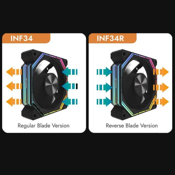 DarkFlash INF34 A-RGB [พัดลมเดี่ยว] REVERSE